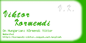viktor kormendi business card